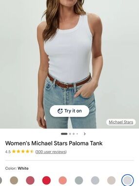 Michael Stars Women's Paloma Tank - White - Large